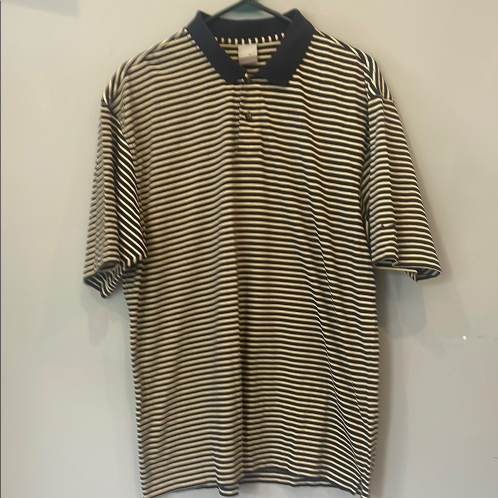 Classic Blue and beige Striped Nike  Polo Shirt men’s large